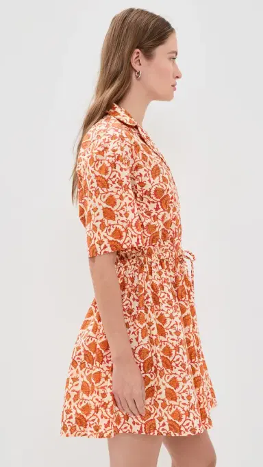 Apiece Apart Valenti Mini Dress Night Blooms Sorbet | Thumbnail 4