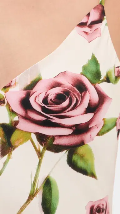 L'Agence Seridie Silk Slip Dress Ecru/Romantic Rose | Thumbnail 6