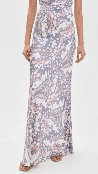 L'Agence Ryker Waistband Bias Skirt Multi Butterfly Wing | Thumbnail 2