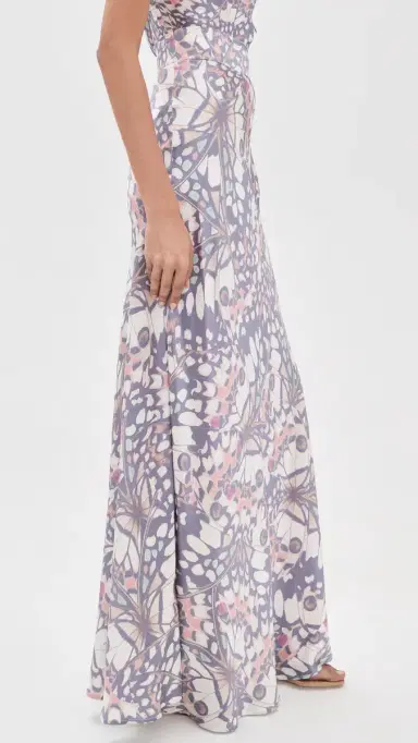 L'Agence Ryker Waistband Bias Skirt Multi Butterfly Wing | Thumbnail 4