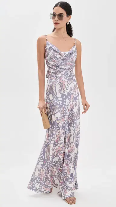 L'Agence Ryker Waistband Bias Skirt Multi Butterfly Wing | Thumbnail 5