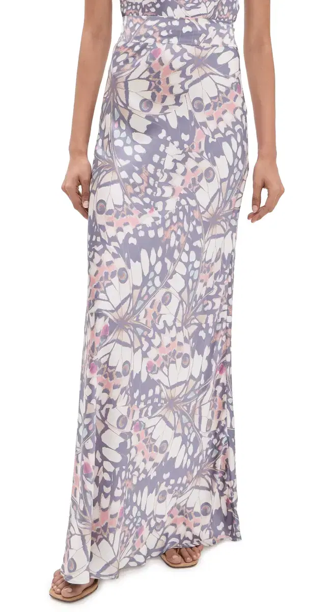 Ryker Waistband Bias Skirt Multi Butterfly Wing