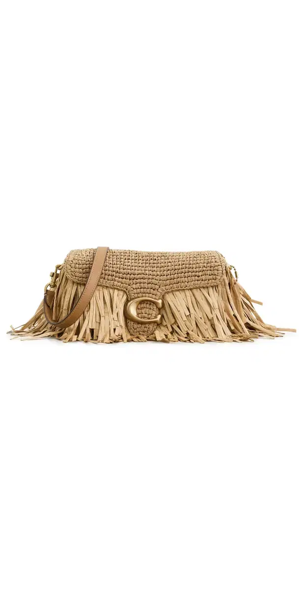 Coach Straw Tabby Shoulder Bag Natural One Size