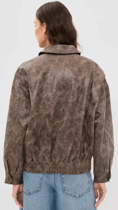 LIONESS Faux eather Kenny Bomber Chocolate | Thumbnail 3