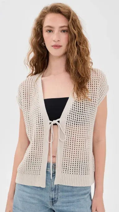 Splendid Simona Tie Front Cardigan ight Fawn | Thumbnail 2 Splendid Simona Tie Front Cardigan ight Fawn | Thumbnail 2