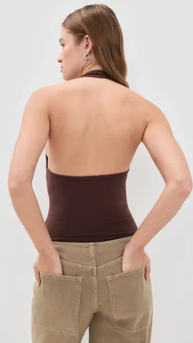 APIECE APART Bodi Halter Bodysuit Chocolate | Thumbnail 3