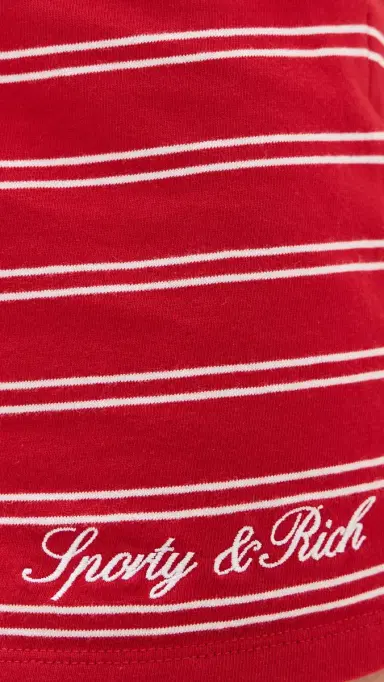 Sporty & Rich ignature Logo Short Shorts Ruby/White | Thumbnail 6