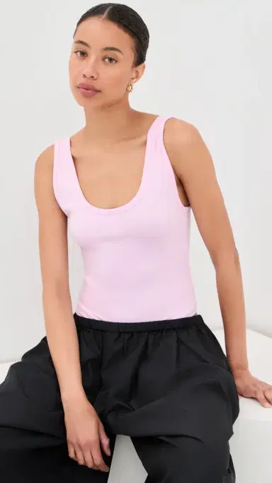 Wardrobe.NYC WARDROBE. NYC Opaque Scoop Thong Bodysuit Baby Pink | Thumbnail 2 Wardrobe.NYC WARDROBE. NYC Opaque Scoop Thong Bodysuit Baby Pink | Thumbnail 2