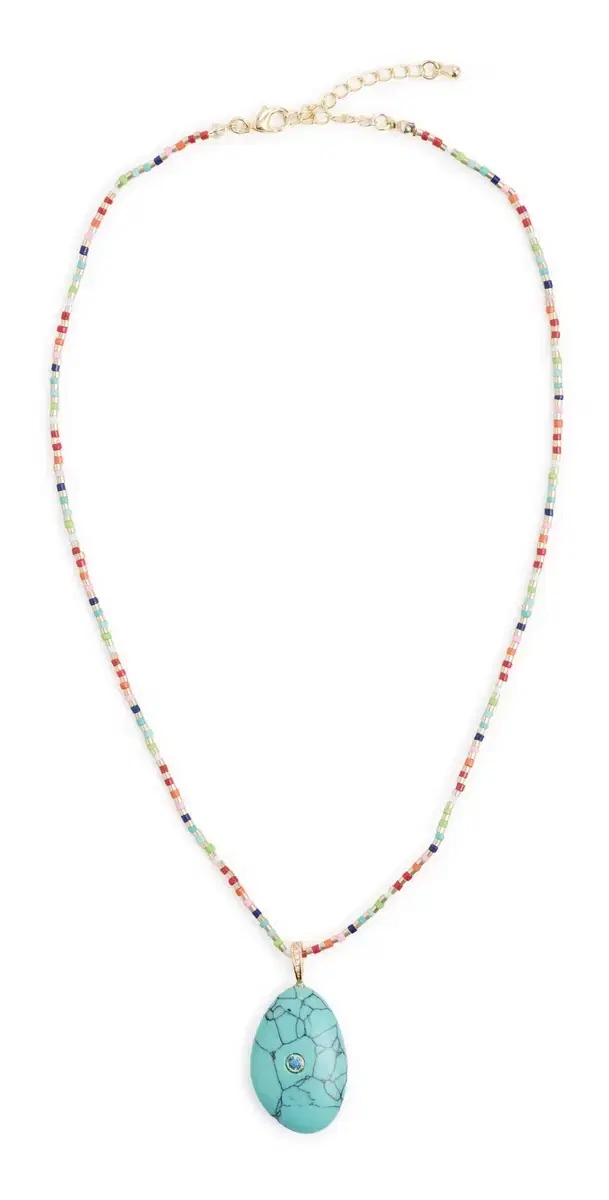 By Adina Eden Multicolor Beaded Drop Necklace Multicolor One Size