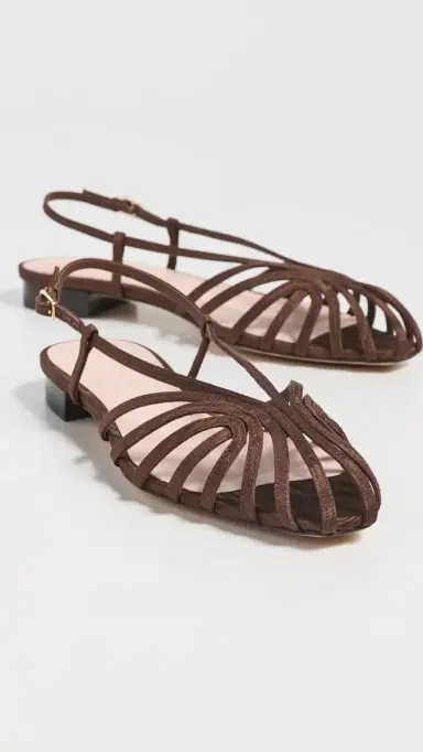 Loeffler Randall Devon Lattice Slingback Sandals Chocolate 6 | Thumbnail 5