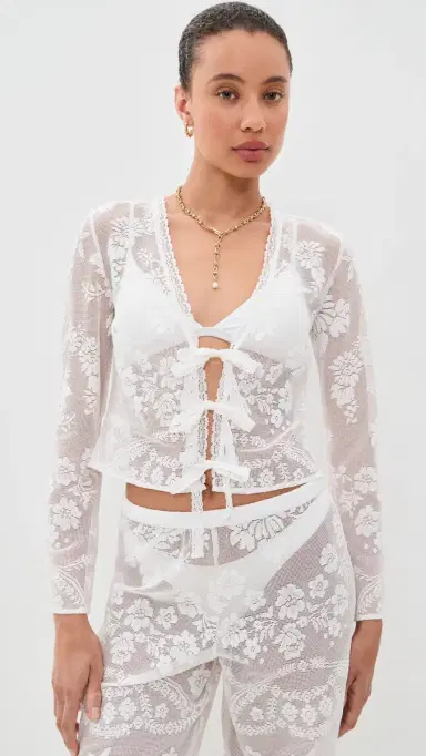 LoveShackFancy Stacellea Top White | Thumbnail 2 LoveShackFancy Stacellea Top White | Thumbnail 2