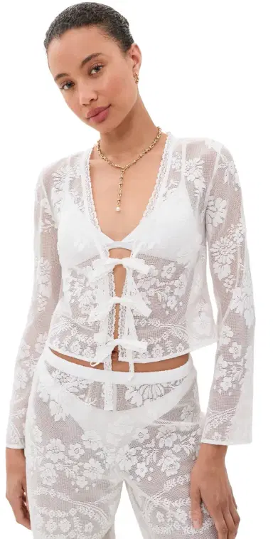 LoveShackFancy Stacellea Top White | Thumbnail 1 LoveShackFancy Stacellea Top White | Thumbnail 1