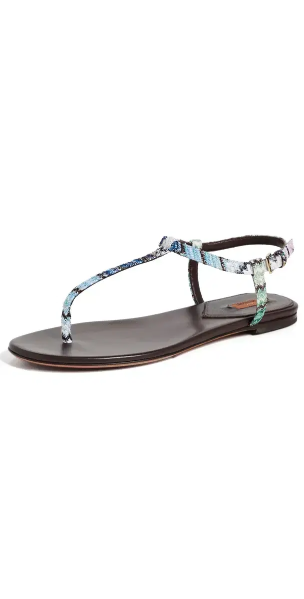 Missoni Leen Sandals Raschel Metallic Wave Evening Blue