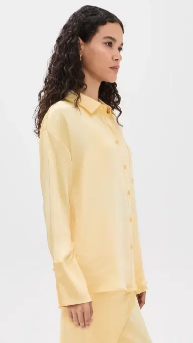 4th & Reckless Corbie Button Down Shirt Lemon L | Thumbnail 4