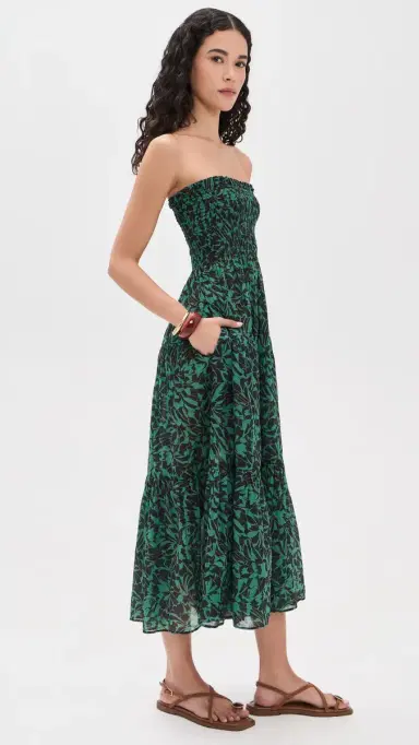 Ulla Johnson Lucca Smocked Coverup Dress Neptune | Thumbnail 4 Ulla Johnson Lucca Smocked Coverup Dress Neptune | Thumbnail 4