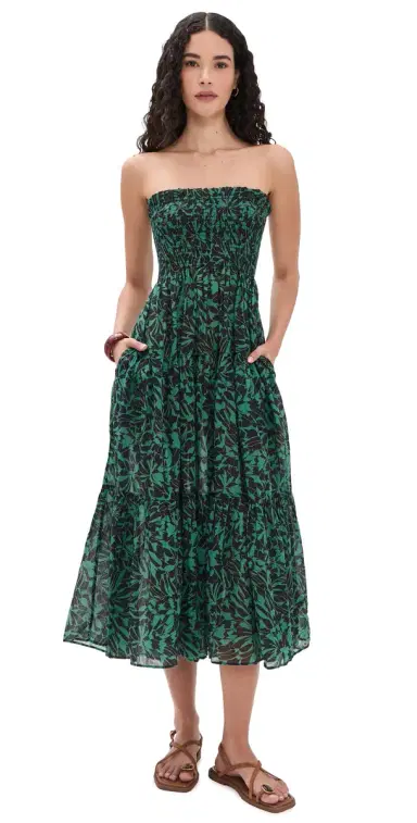 Ulla Johnson Lucca Smocked Coverup Dress Neptune | Thumbnail 1 Ulla Johnson Lucca Smocked Coverup Dress Neptune | Thumbnail 1