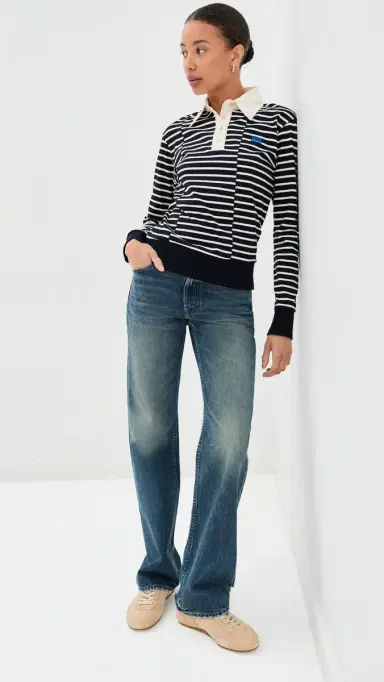Wales Bonner Reflect Polo Top Navy/Ivory | Thumbnail 5 Wales Bonner Reflect Polo Top Navy/Ivory | Thumbnail 5