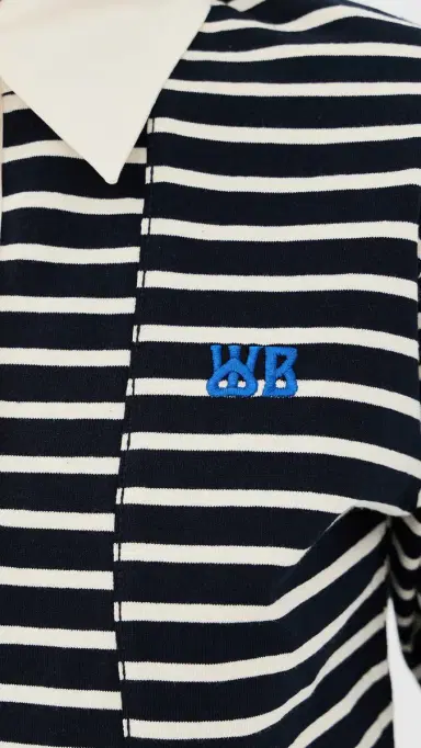 Wales Bonner Reflect Polo Top Navy/Ivory | Thumbnail 6 Wales Bonner Reflect Polo Top Navy/Ivory | Thumbnail 6