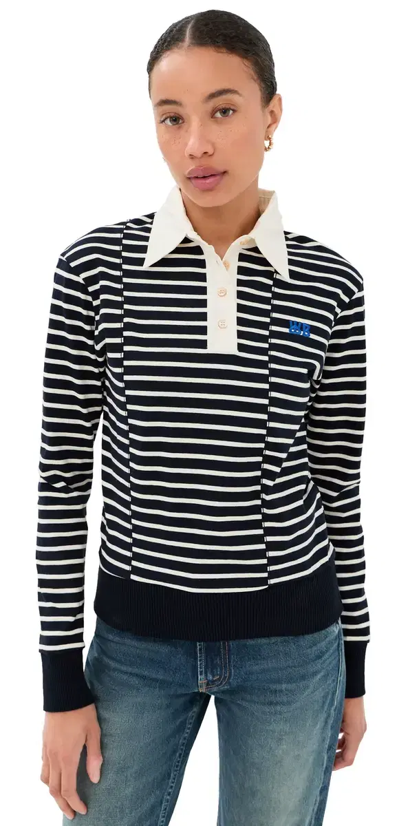 Wales Bonner Reflect Polo Top Navy/