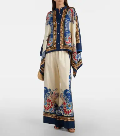 La DoubleJ Printed silk palazzo pants | Thumbnail 3