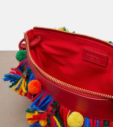 Dolce & Gabbana Fringed raffia-effect pouch | Thumbnail 2