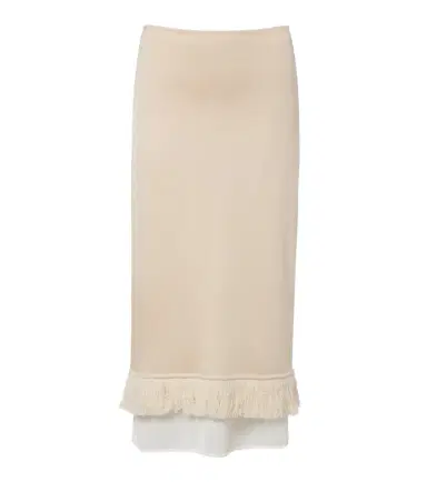 Bottega Veneta Layered knitted silk midi skirt | Thumbnail 1