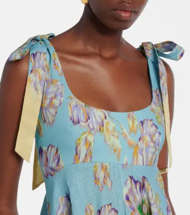 ALÉMAIS Alémais Jerry floral linen midi dress | Thumbnail 2 ALÉMAIS Alémais Jerry floral linen midi dress | Thumbnail 2
