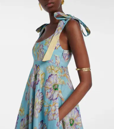 ALÉMAIS Alémais Jerry floral linen midi dress | Thumbnail 3 ALÉMAIS Alémais Jerry floral linen midi dress | Thumbnail 3