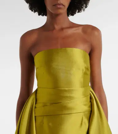 Solace London Draped strapless satin gown | Thumbnail 3 Solace London Draped strapless satin gown | Thumbnail 3