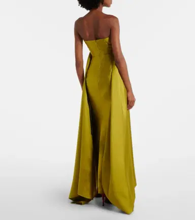 Solace London Draped strapless satin gown | Thumbnail 4 Solace London Draped strapless satin gown | Thumbnail 4