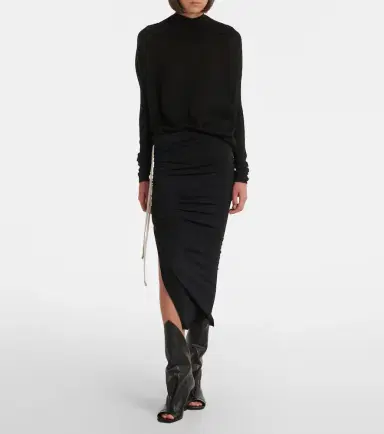 Rick Owens Crater draped virgin wool sweater | Thumbnail 2