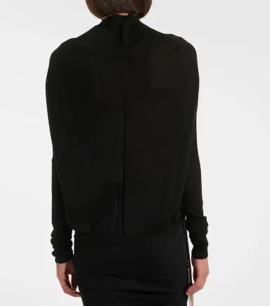 Rick Owens Crater draped virgin wool sweater | Thumbnail 3