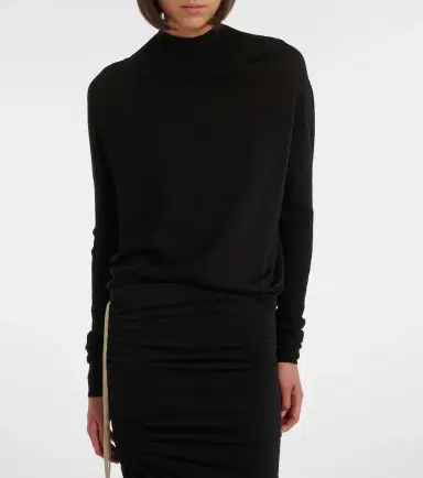 Rick Owens Crater draped virgin wool sweater | Thumbnail 4