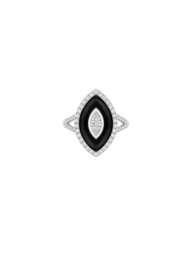 Wish Fine Jewelry 3.27ct Diamond Agate 18K Gold Marquise Ring | Thumbnail 1