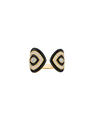 Wish Fine Jewelry 3.83ct Diamond Agate 18K Gold Cuff Ring | Thumbnail 1 Wish Fine Jewelry 3.83ct Diamond Agate 18K Gold Cuff Ring | Thumbnail 1