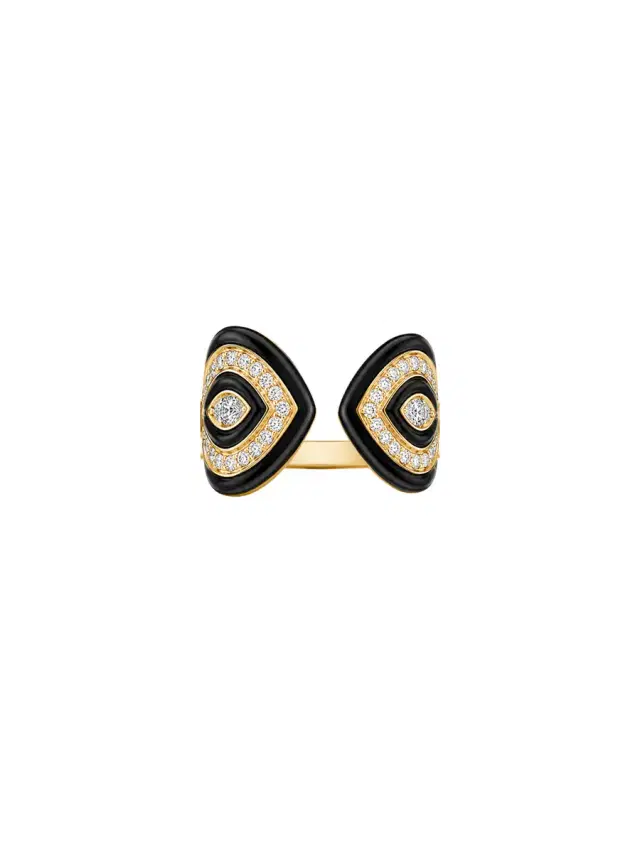 Wish Fine Jewelry 3.83ct Diamond Agate 18K Gold Cuff Ring