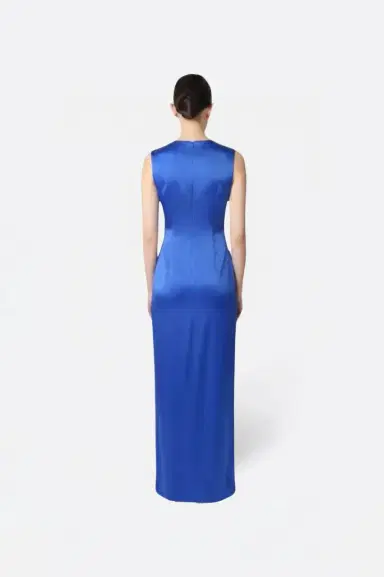 Lapointe Lightweight Satin Sleeveless Gown With Tucks | Thumbnail 2 Lapointe Lightweight Satin Sleeveless Gown With Tucks | Thumbnail 2