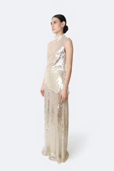Lapointe Mesh Sequin Wide Leg Pant | Thumbnail 3 Lapointe Mesh Sequin Wide Leg Pant | Thumbnail 3