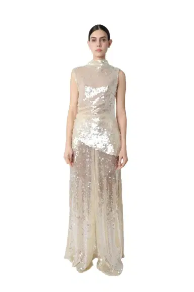 Lapointe Mesh Sequin Wide Leg Pant | Thumbnail 1 Lapointe Mesh Sequin Wide Leg Pant | Thumbnail 1
