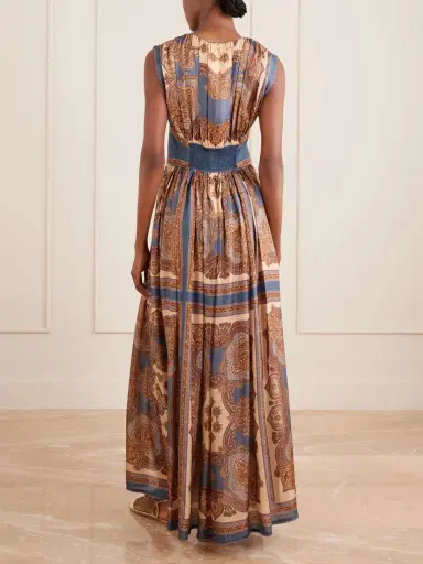 Zimmermann Mahon Gathered Printed Silk Maxi Dress | Thumbnail 3 Zimmermann Mahon Gathered Printed Silk Maxi Dress | Thumbnail 3