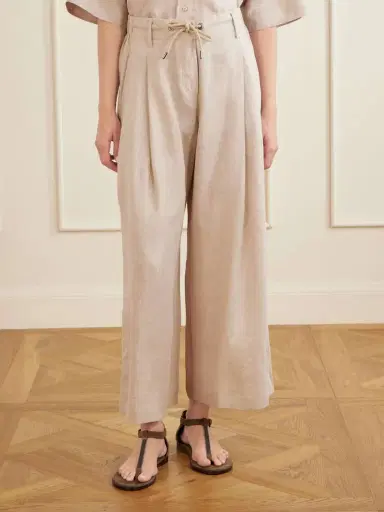 Brunello Cucinelli Linen Wide-leg Drawstring Pants | Thumbnail 3 Brunello Cucinelli Linen Wide-leg Drawstring Pants | Thumbnail 3