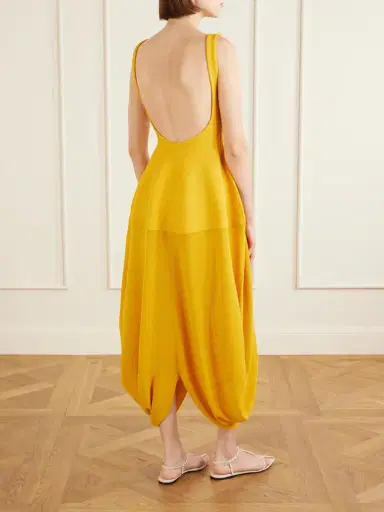 Proenza Schouler Sukki Open-back Draped Jersey Midi Dress | Thumbnail 4 Proenza Schouler Sukki Open-back Draped Jersey Midi Dress | Thumbnail 4
