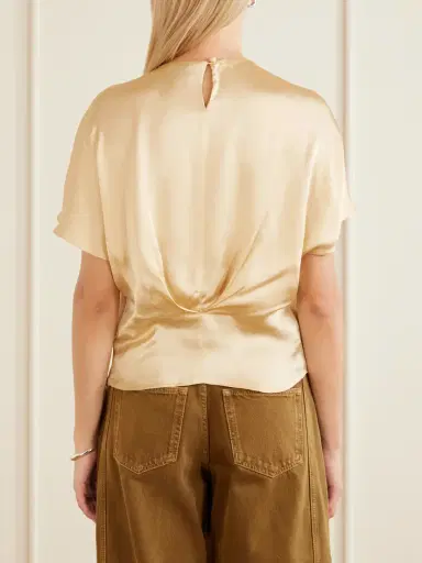 Isabel Marant Sakine Gathered Satin Blouse | Thumbnail 4 Isabel Marant Sakine Gathered Satin Blouse | Thumbnail 4