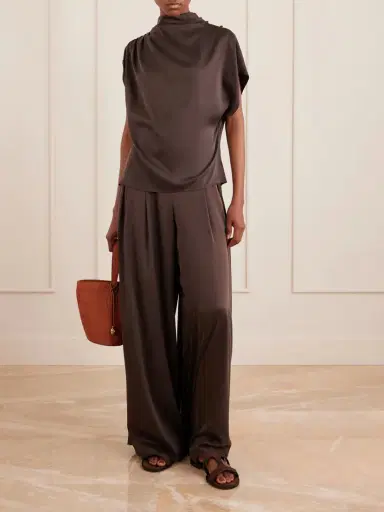 TWP Wish You Would Draped Silk-blend Charmeuse Blouse | Thumbnail 2 TWP Wish You Would Draped Silk-blend Charmeuse Blouse | Thumbnail 2