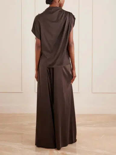 TWP Wish You Would Draped Silk-blend Charmeuse Blouse | Thumbnail 4 TWP Wish You Would Draped Silk-blend Charmeuse Blouse | Thumbnail 4