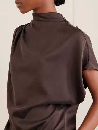 TWP Wish You Would Draped Silk-blend Charmeuse Blouse | Thumbnail 5 TWP Wish You Would Draped Silk-blend Charmeuse Blouse | Thumbnail 5