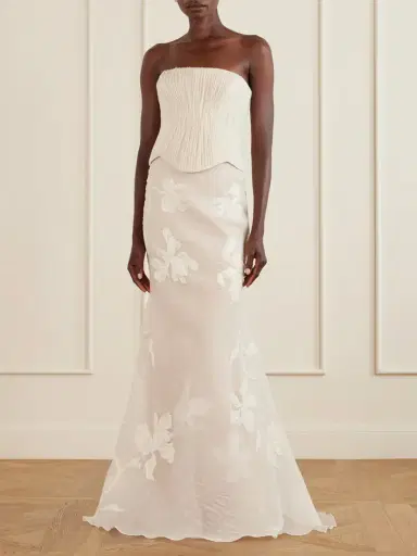 Danielle Frankel Dean Floral-embroidered Silk-blend Organza Maxi Skirt | Thumbnail 2 Danielle Frankel Dean Floral-embroidered Silk-blend Organza Maxi Skirt | Thumbnail 2