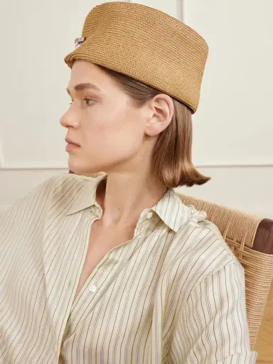 Gigi Burris Tenley Embellished Braided Straw Turban | Thumbnail 2