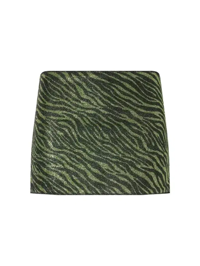 Oséree Animalier Metallic Stretch-knit Mini Skirt