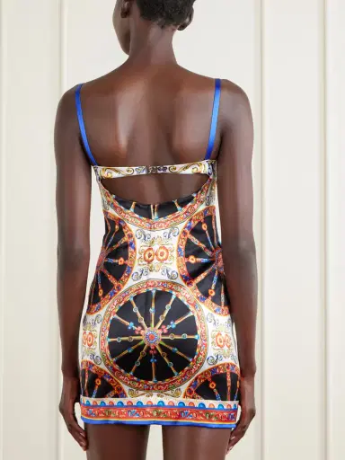 Dolce & Gabbana Caretto-print Satin Mini Dress | Thumbnail 3 Dolce & Gabbana Caretto-print Satin Mini Dress | Thumbnail 3